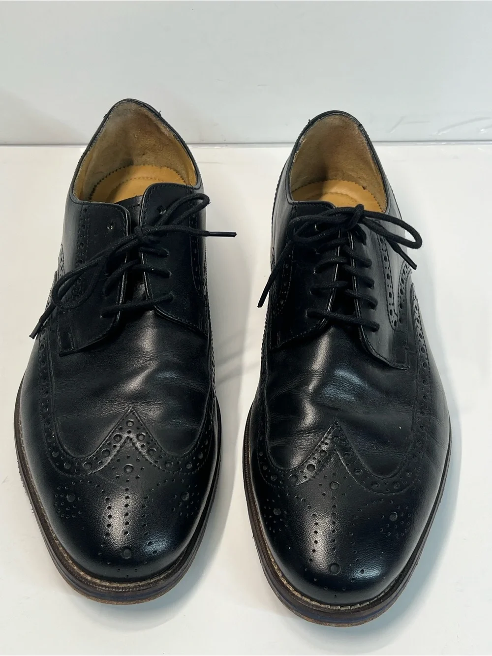 Florsheim Men’s Black Leather Wingtip Brogue Oxford Dress Shoes Size 9 3E